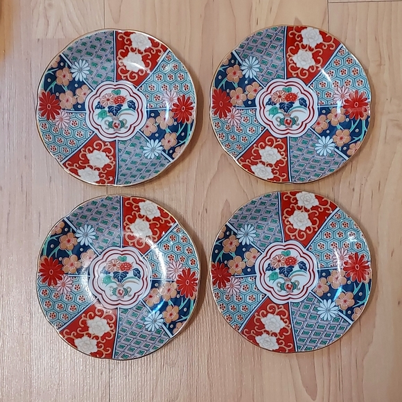 Set of Vintage Arita Imari Fan fine china table setting for 4 - Picture 10 of 14